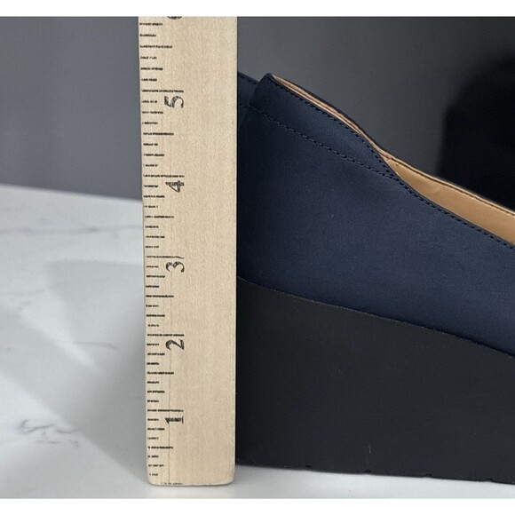 Vionic Serano Wedge Pump Womens 9.5 Blue Black Nubuck Leather Minimalist - Picture 11 of 11